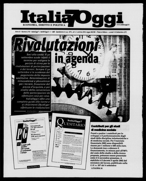 Italia oggi : quotidiano di economia finanza e politica